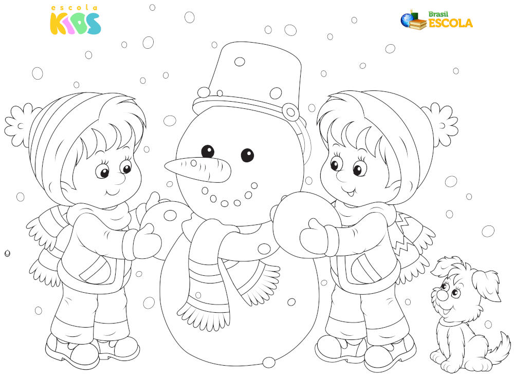 Desenho para colorir boneco de neve
