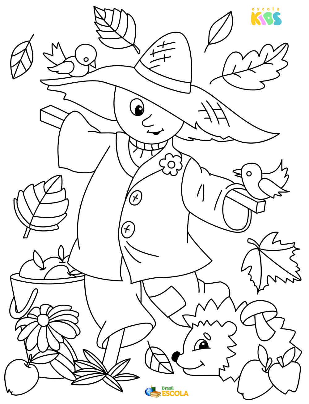 Desenho para colorir espantalho