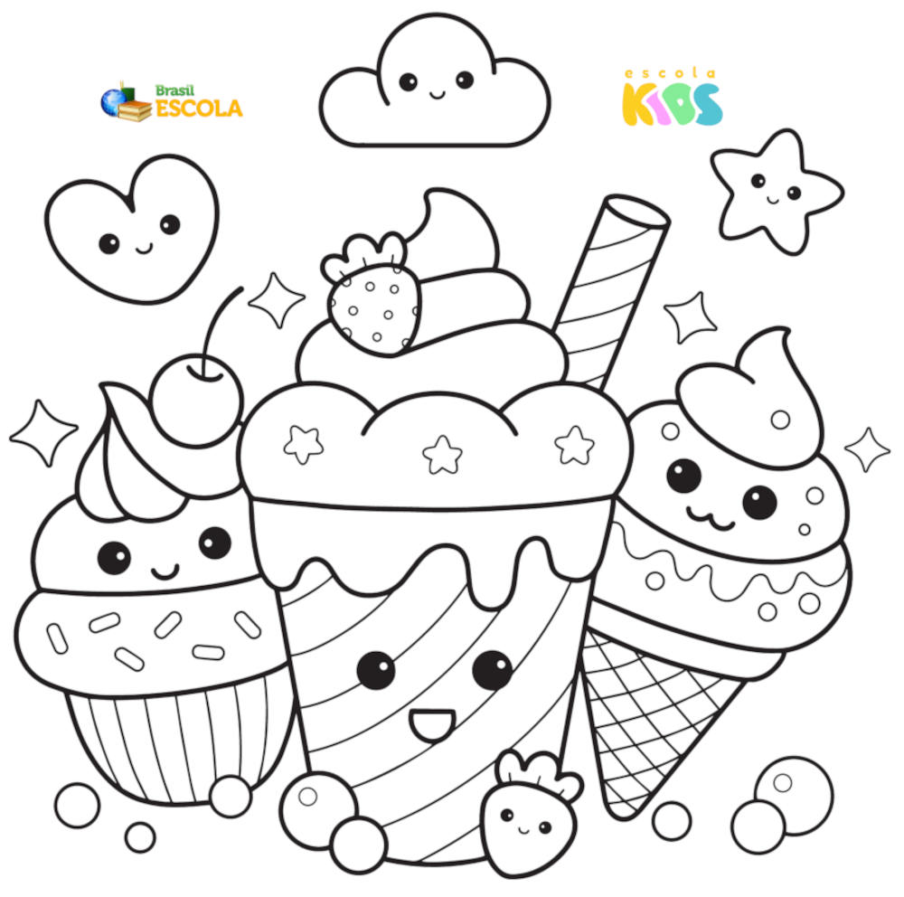 Desenho para colorir cupcake