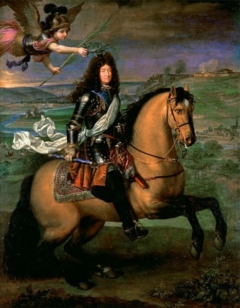 Pintura retratando o rei francês Luís XIV, considerado o grande modelo de monarca absolutista.[imagem_principal]