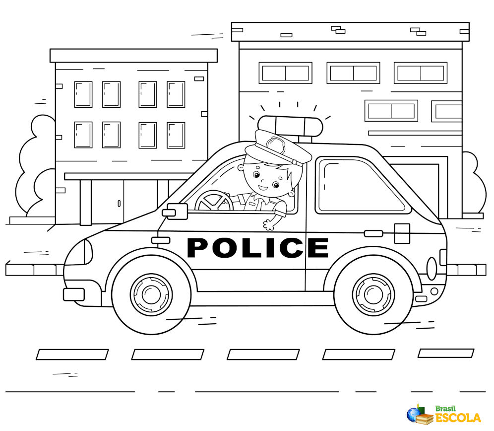 desenhos para colorir carro de polícia