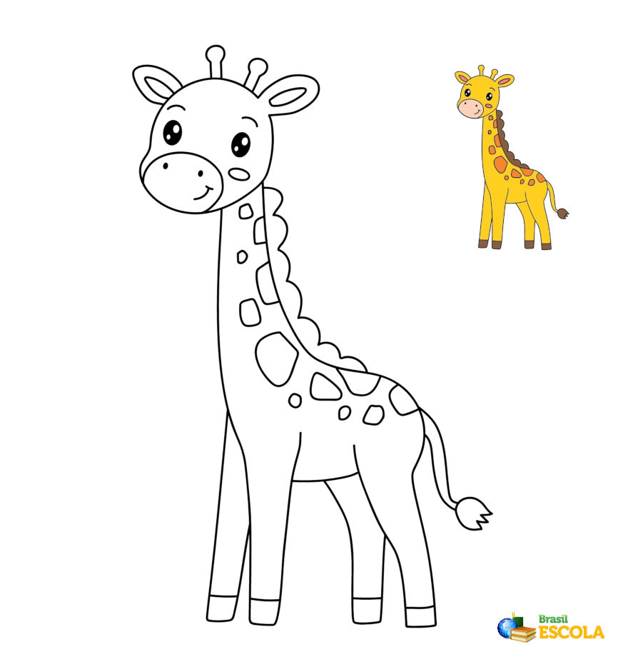 desenho para colorir girafa