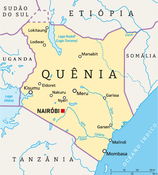 Mapa do Quênia.