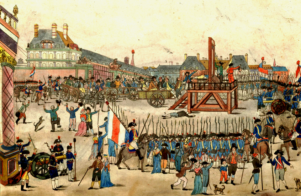 Representação da morte de Robespierre.