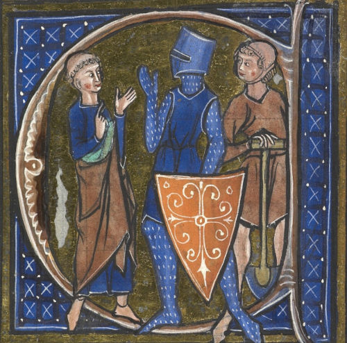 Monge, guerreiro e camponês, membros da sociedade estamental feudal, em uma gravura medieval.