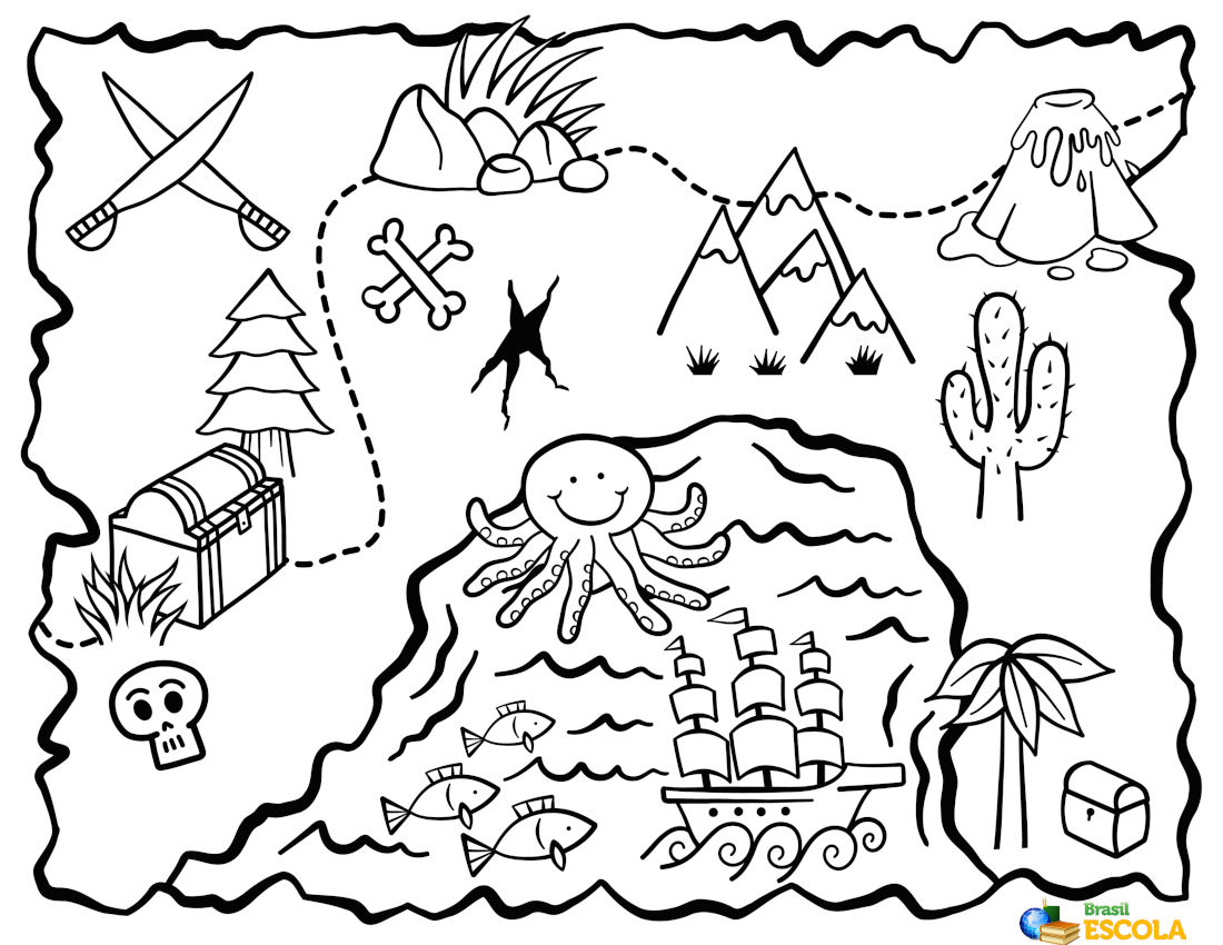 Desenhos para colorir Mapa do tesouro