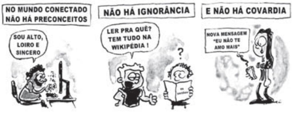 Tirinha exemplificando a ironia.