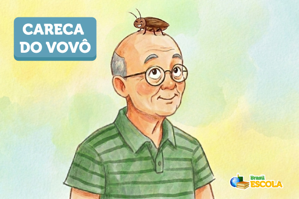 Ilustração representativa da música “Careca do vovô”, uma tradicional cantiga de roda do folclore.