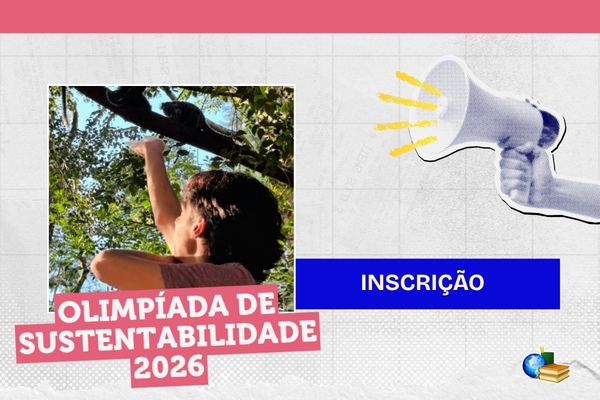 Estudante criança na mata com animais