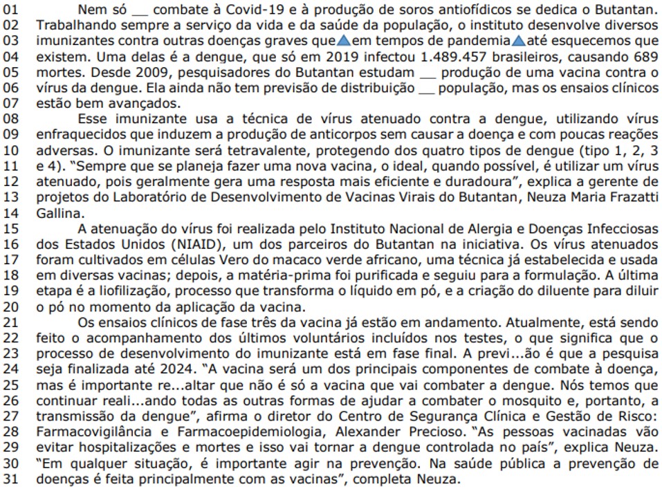 Texto de questão da Fundatec sobre monossílabos.