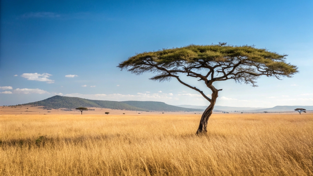 Região de ocorrência de savana, uma alusão à vegetação do Plioceno.
