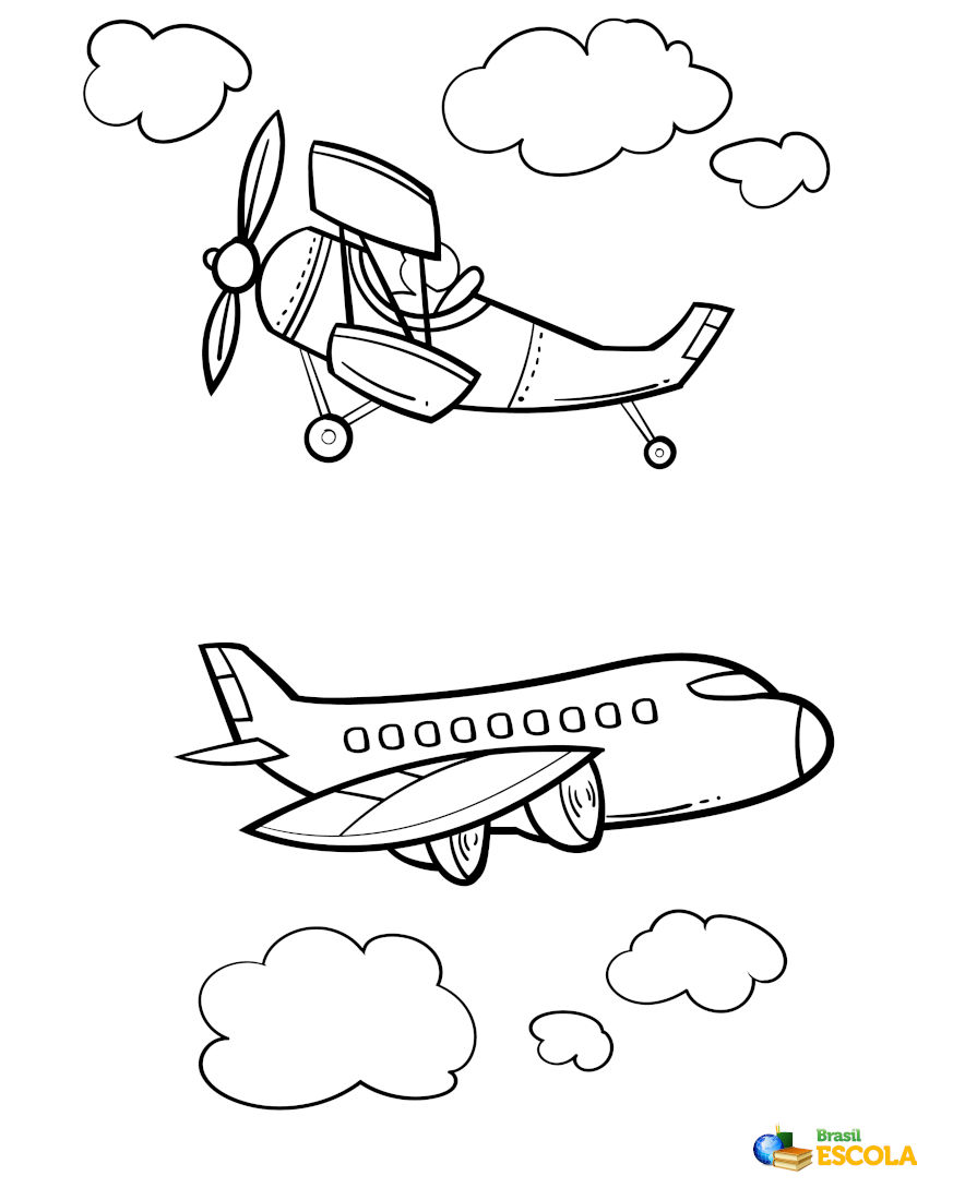 desenho de um avião para pintar