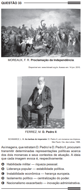 Questão 33 do caderno azul do Enem 2013.