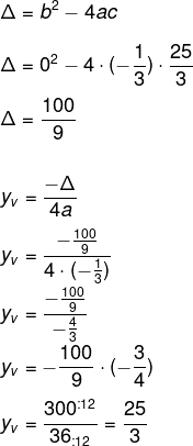 Cálculo do valor do yv, delta e yv
