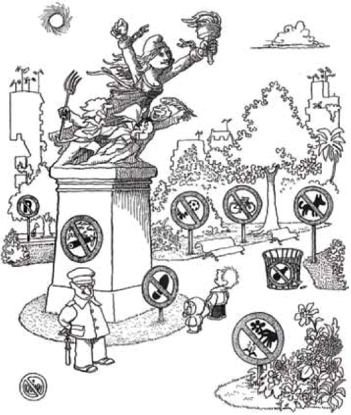 Charge do cartunista argentino Quino em enunciado de questão da Unesp