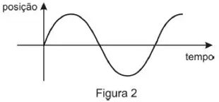 Gráfico de dois dos experimentos de oscilação de uma partícula em uma questão da AFA sobre movimento oscilatório.