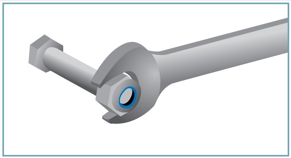 Representação de ferramenta utilizada para apertar e desapertar determinadas peças metálicas em questão da Uerj sobre torque.
