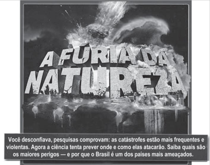Capa da revista “Superinteressante” em exercício do Enem sobre linguagem verbal e sobre linguagem não verbal.
