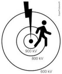 Corrente elétrica atravessando o corpo de uma pessoa em exercício da Unicamp sobre circuitos elétricos simples.