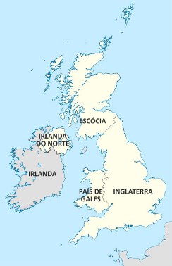 Mapa do domínio britânico sobre a Irlanda