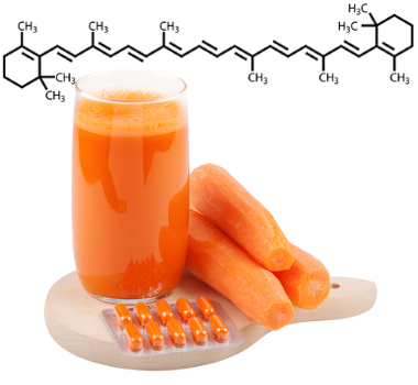 Molécula de betacaroteno presente na cenoura