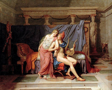 “O amor de Helena e Paris”, quadro de Jacques-Louis David (1748-1825) que retrata o motivo inicial da Guerra de Troia.