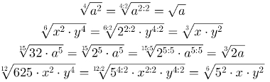 Simplificar Raízes 