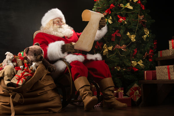 Baixe Grupo de Pessoas Celebrando o Natal com Papai Noel e