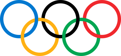 Símbolo dos cinco anéis olímpicos, criação de Pierre de Coubertin.