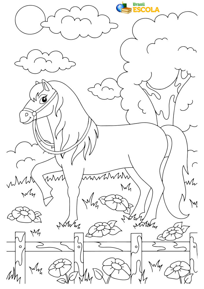 desenho para colorir cavalo