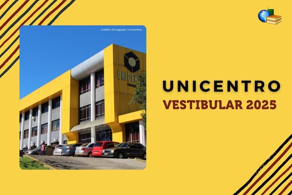 Fundo amarelo, foto do campus da Unicentro