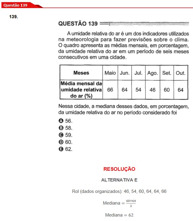 Questão 139 prova cinza Enem 2024