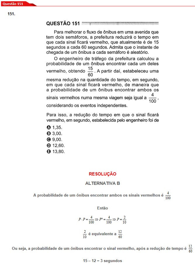 Questão 151 prova cinza Enem 2024